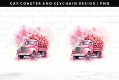 Truck Keychain And Car Coaster Sublimation Design Product Image 1