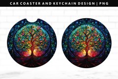 Christmas Tree Keychain And Car Coaster Sublimation Design Product Image 1