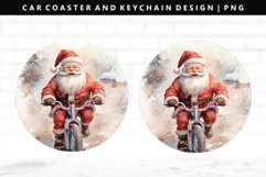 Funny Santa Keychain And Car Coaster Sublimation Design Product Image 1