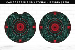 Mandala Keychain And Car Coaster Sublimation Design Product Image 1