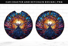 Bird Keychain And Car Coaster Sublimation Design Product Image 1