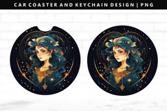 Zodiac Sign Keychain And Car Coaster Sublimation Design Product Image 1