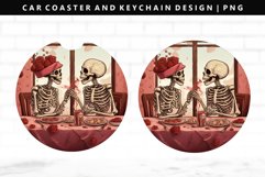 Skull Keychain And Car Coaster Sublimation Design Product Image 1