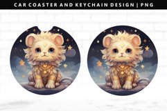 Zodiac Sign Keychain And Car Coaster Sublimation Design Product Image 1