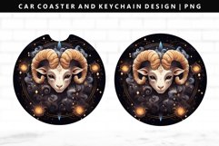 Aries Keychain And Car Coaster Sublimation Design Product Image 1