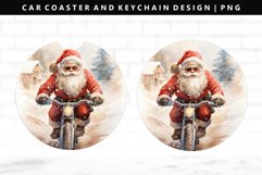 Funny Santa Keychain And Car Coaster Sublimation Design Product Image 1