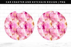 Alcohol Ink Keychain And Car Coaster Sublimation Design Product Image 1