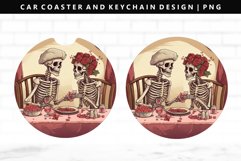Skull Keychain And Car Coaster Sublimation Design Product Image 1