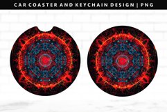 Mandala Keychain And Car Coaster Sublimation Design Product Image 1
