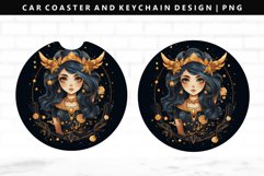 Zodiac Sign Keychain And Car Coaster Sublimation Design Product Image 1