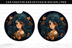 Zodiac Sign Keychain And Car Coaster Sublimation Design Product Image 1