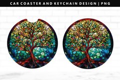 Christmas Tree Keychain And Car Coaster Sublimation Design Product Image 1
