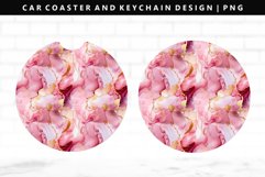 Alcohol Ink Keychain And Car Coaster Sublimation Design Product Image 1