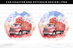 Truck Keychain And Car Coaster Sublimation Design Product Image 1