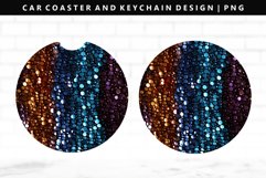 Sequin Keychain And Car Coaster Sublimation Design Product Image 1