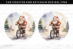 Funny Santa Keychain And Car Coaster Sublimation Design Product Image 1