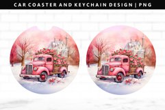 Truck Keychain And Car Coaster Sublimation Design Product Image 1