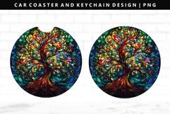 Christmas Tree Keychain And Car Coaster Sublimation Design Product Image 1