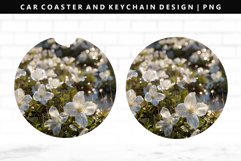 Flower Keychain And Car Coaster Sublimation Design Product Image 1