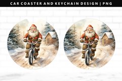 Funny Santa Keychain And Car Coaster Sublimation Design Product Image 1