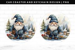 Gnome Keychain And Car Coaster Sublimation Design Product Image 1