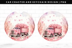 Truck Keychain And Car Coaster Sublimation Design Product Image 1
