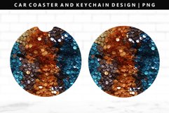 Sequin Keychain And Car Coaster Sublimation Design Product Image 1
