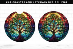 Christmas Tree Keychain And Car Coaster Sublimation Design Product Image 1
