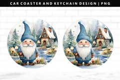 Gnome Keychain And Car Coaster Sublimation Design Product Image 1