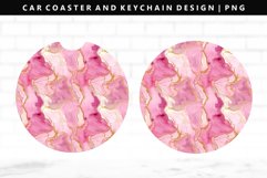 Alcohol Ink Keychain And Car Coaster Sublimation Design Product Image 1