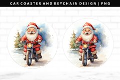 Funny Santa Keychain And Car Coaster Sublimation Design Product Image 1
