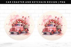 Truck Keychain And Car Coaster Sublimation Design Product Image 1