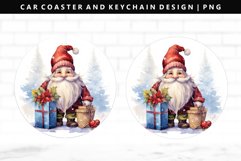 Gnome Keychain And Car Coaster Sublimation Design Product Image 1