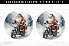 Funny Santa Keychain And Car Coaster Sublimation Design Product Image 1