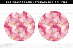 Alcohol Ink Keychain And Car Coaster Sublimation Design Product Image 1