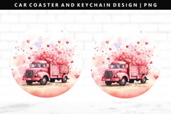 Truck Keychain And Car Coaster Sublimation Design Product Image 1