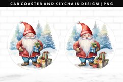 Gnome Keychain And Car Coaster Sublimation Design Product Image 1