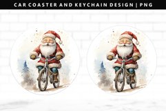 Funny Santa Keychain And Car Coaster Sublimation Design Product Image 1
