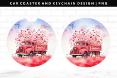 Truck Keychain And Car Coaster Sublimation Design Product Image 1
