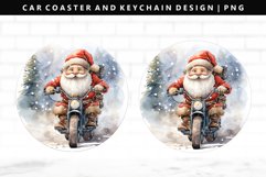 Funny Santa Keychain And Car Coaster Sublimation Design Product Image 1