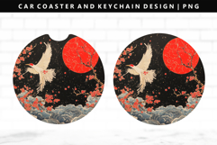 Hanafuda Keychain And Car Coaster Sublimation Design Product Image 1