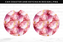 Alcohol Ink Keychain And Car Coaster Sublimation Design Product Image 1
