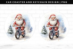 Funny Santa Keychain And Car Coaster Sublimation Design Product Image 1