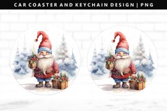 Gnome Keychain And Car Coaster Sublimation Design Product Image 1