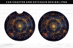 Mandala Keychain And Car Coaster Sublimation Design Product Image 1