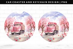 Truck Keychain And Car Coaster Sublimation Design Product Image 1