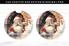 Funny Santa Keychain And Car Coaster Sublimation Design Product Image 1