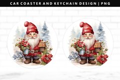 Gnome Keychain And Car Coaster Sublimation Design Product Image 1
