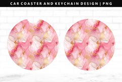 Alcohol Ink Keychain And Car Coaster Sublimation Design Product Image 1