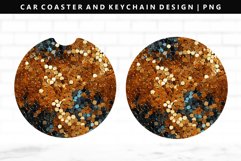 Sequin Keychain And Car Coaster Sublimation Design Product Image 1
